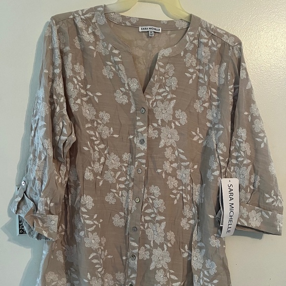 Tan Sara Michelle Casual Blouse - Picture 1 of 2